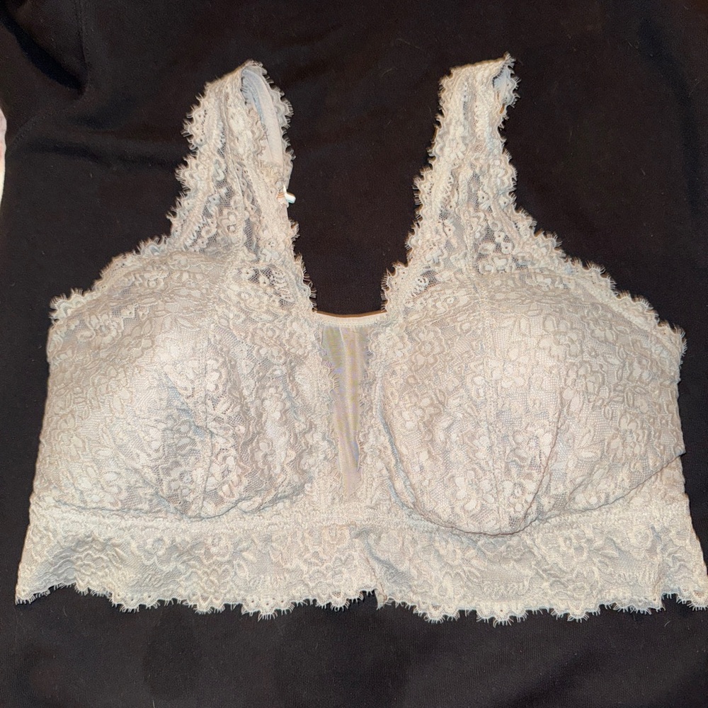 Aerie Eyelash Lace Bralette in Gray